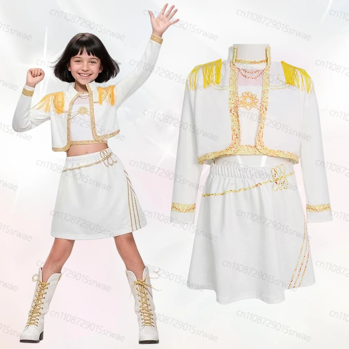 

KPop Demon Hunters Mira Cosplay Suit White Cosplay Costume for Children loween Stage Performance Clothes Halloween Party