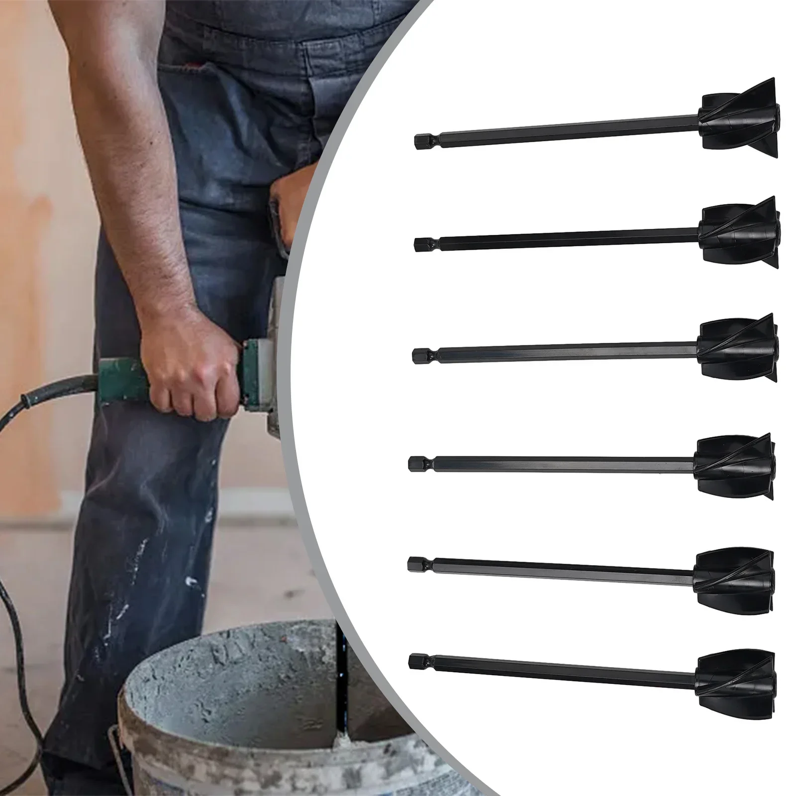 Power Tools Drill 6PCS Epoxy Mixer Four-leaf Spiral Mixer Attachment Plastic Resin Stir Stick Stirrer Brand New