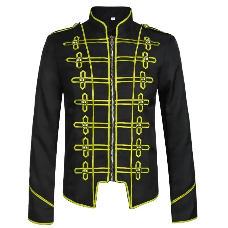 

Men's Medieval Retro Steampunk Drummer Gothic Jacket Punk Style Casual Long Sleeve Outerwear for Men