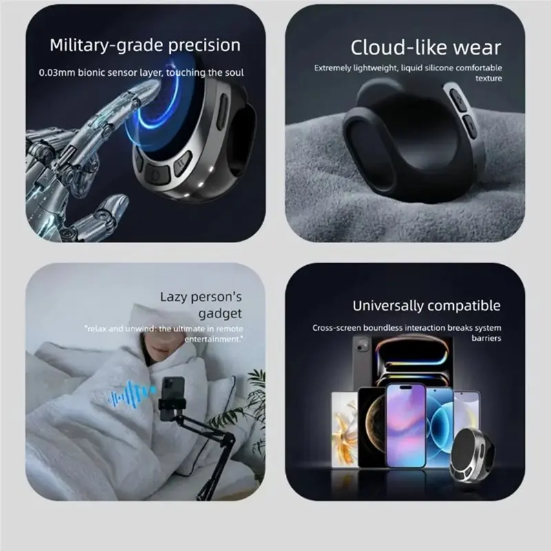 [LXYA68Z!] Touch And Button Operation Remote Control Bluetooth Air Mouse General Selfies Scrolling Through Videos Ring Band