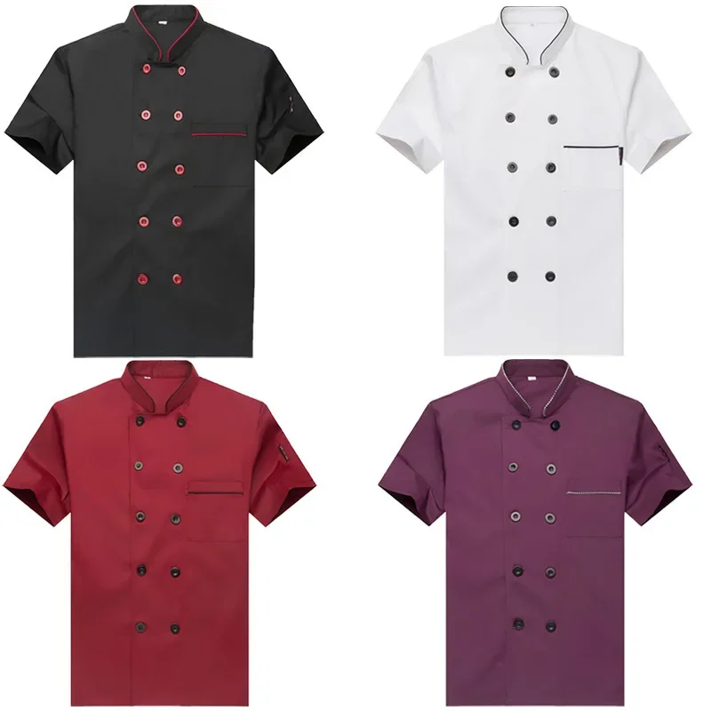 Chef's Work Uniform Men's Short Sleeved Summer Dining Restaurant Buffet Restaurant Hotel Kitchen Chef Uniform Long Sleeved