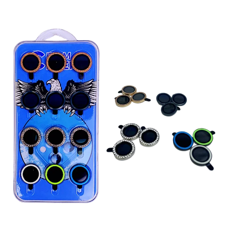 12 IN 1 Bling Glitter Diamond Camera Lens Protector for iPhone 14 Pro Max Plus 13 12Mini iPhone15 Tempered Ypm5 Protection Film