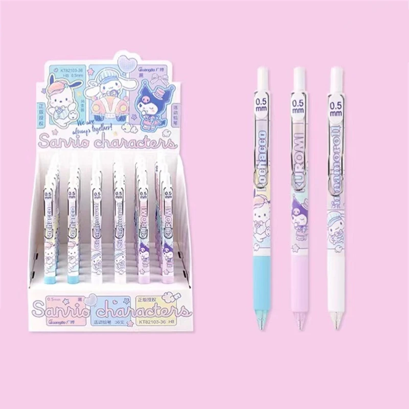 36 pcs/lot Sanrio Kawaii Animal Mechanical Pencil Cute 0.5MM Drawing Writing Automatic Pen School Office Supplies