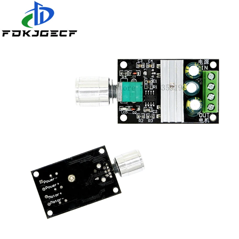 DC 6V 12V 24V 28VDC 3A 80W PWM Motor Speed Controller Regulator Adjustable Variable Speed Control With Potentiometer Switch