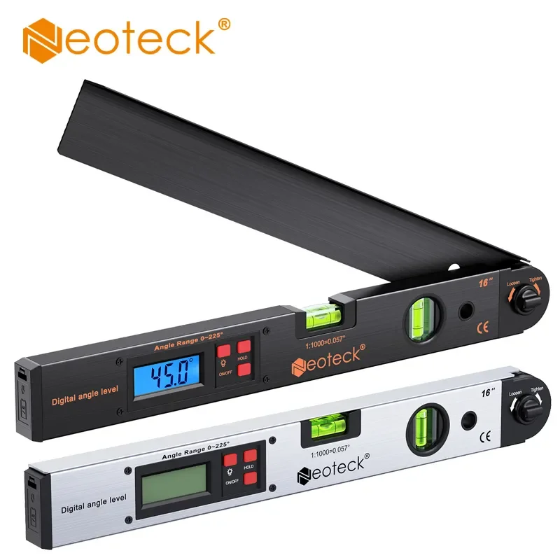 AliExpress Collection Neoteck 0-225 ° LCD Digital busur derajat Spirit Level sudut meteran pengukur 400mm pengukuran elektronik