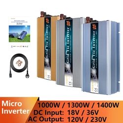 1000W 1300W 1400W Grid Tie Micro Solar Inverter 10.8-50VDC 120VAC 230VAC MPPT Pure Sine Wave Converter For Solar Power System