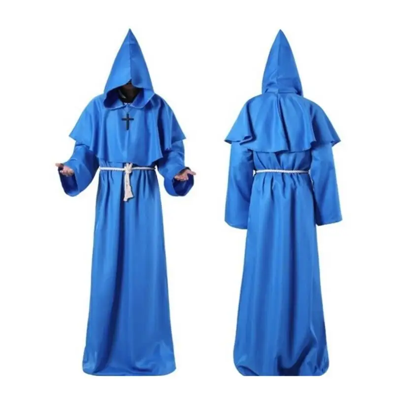 Kostium na Halloween: Czarodziejka, Ksiądzka, Strój Tradycyjny Etniczny dla Kobiet, Ubranie na Występy Sceniczne, Motyw Halloweenowy