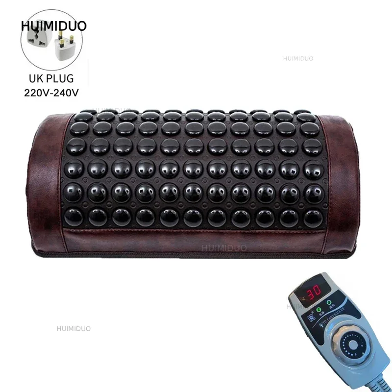 Jade and tourmaline electric heating pillow — far‑infrared heated massage neck pillow to relieve cervical (neck) pain.