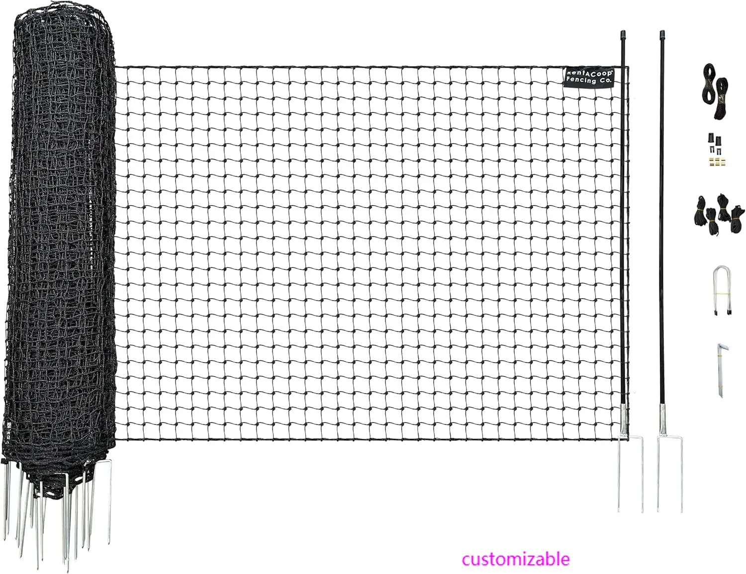 

Неэлектрический черный граничный забор 48 x 100 дюймов — подходит для цыплят или других животных