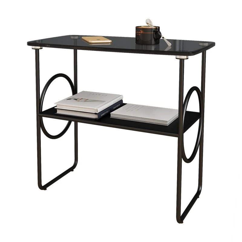 

Nordic double-layer side table coffee table bedside living room sofa glass desktop side tables corner tables balcony small