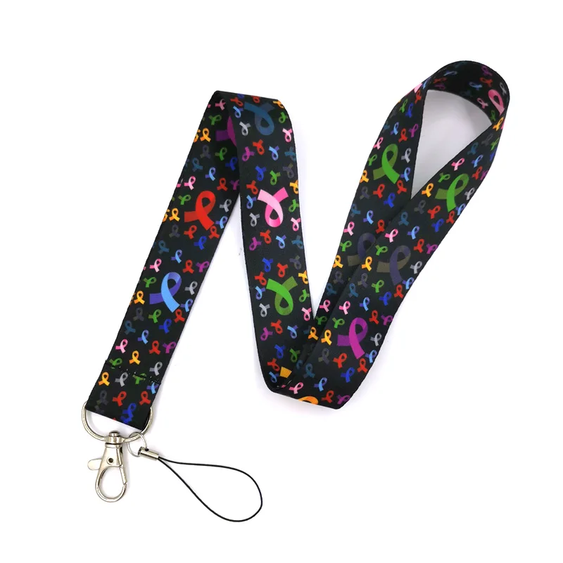 Prevention of breast cancer Lanyard for Keys Phone Cool Neck Strap Lanyard Camera Whistle ID Badge Cute webbings ribbons Gifts