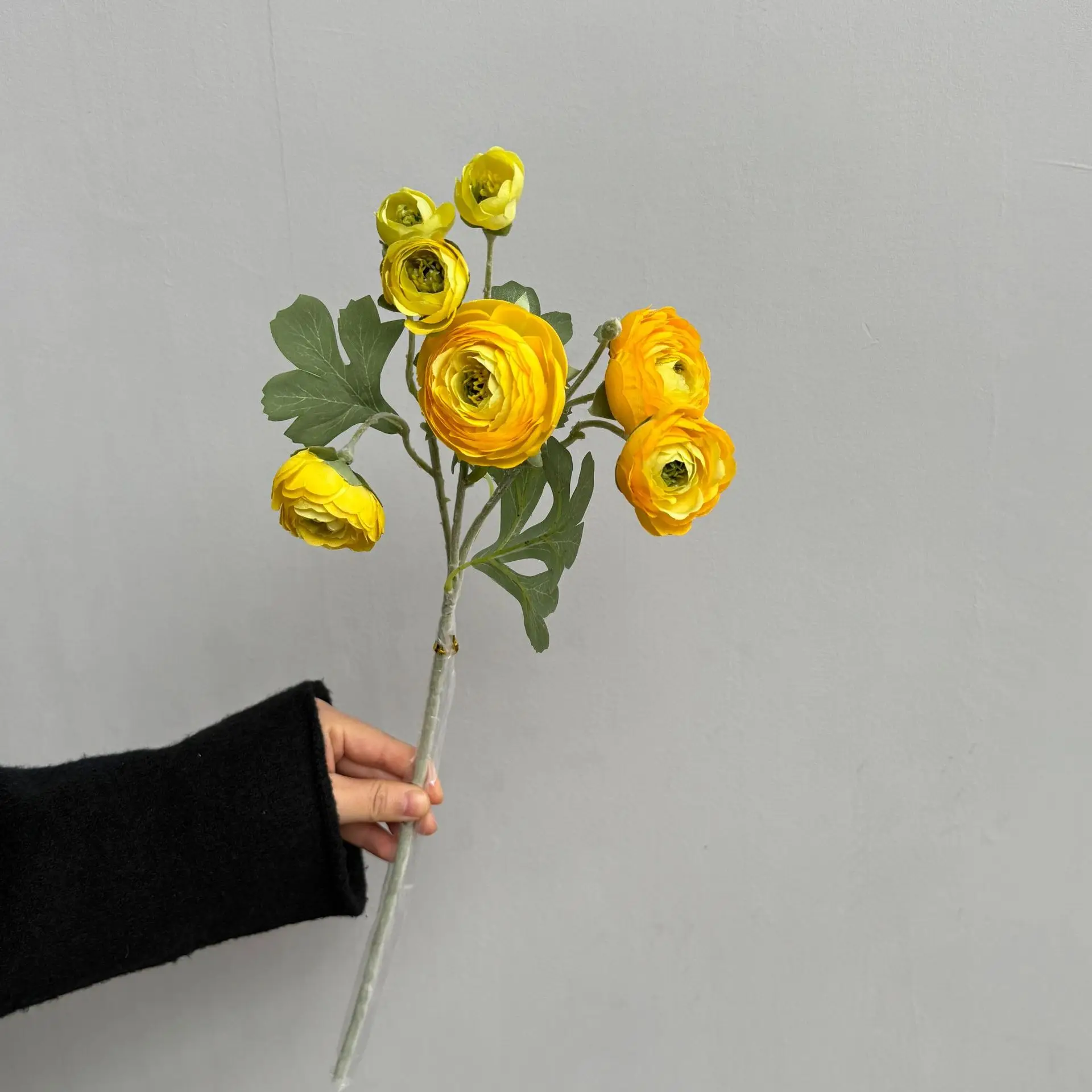 5-teiliges Set Künstliche 7-köpfige Tau-Lotusblumen für Heimdekoration, beflockte Kamelien, Brautstrauß, Seidenblumen, Hochzeitsdekoration, Party-Blumen, künstliche Blumen – Detail 13