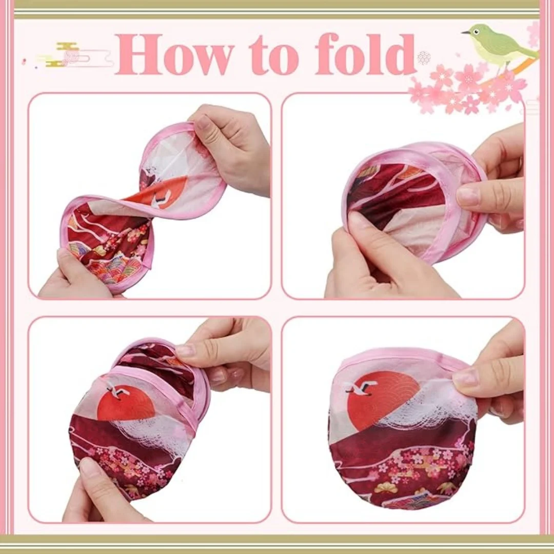 Portable Foldable Hand Fan Foldable Round Cooling Fan Polyester Oxford Cloth Fan Compact For Cultural Promotion Business Outdoor
