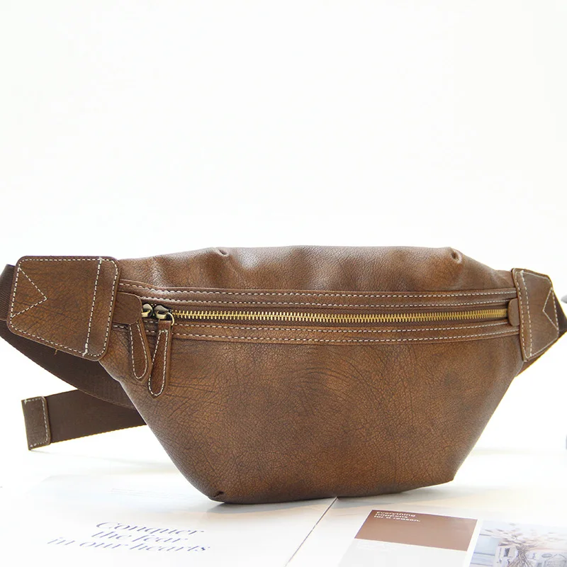 Men's Vintage Street Style Chest Bag Crossbody Waist Bag Trendy Commuter Phone Cycling Pack