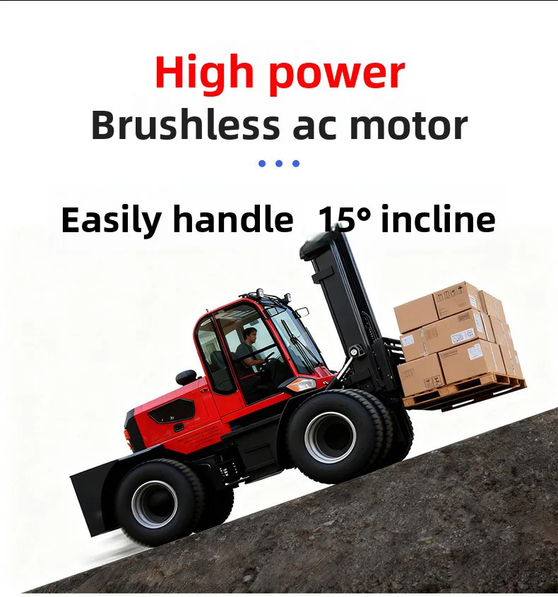 3 Ton All Terrain Forklift 4WD Off-Road Electric Lift Truck with Solid Tires for Heavy Duty Outdoor Construction Work Pro