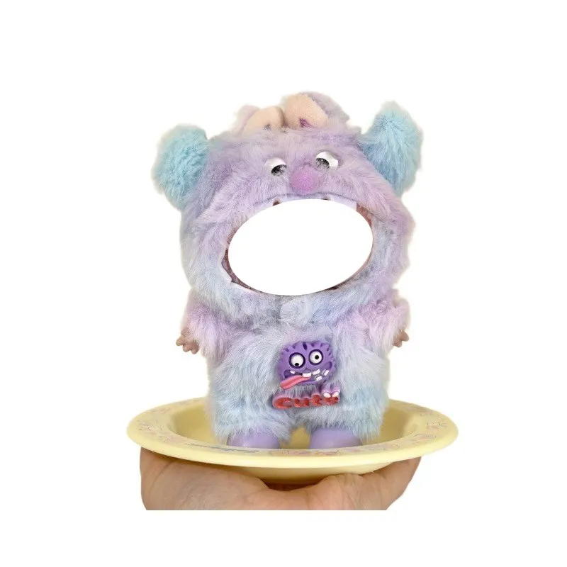 17cm Baby Clothes First, second and third generation purple Monster doll clothes set