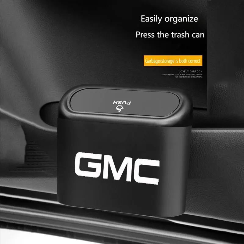 سلة مهملات السيارة معلقة سلة مهملات السيارة صندوق جمع الغبار صندوق تخزين سلة المهملات البلاستيكية المربعة نوع لوازم السيارات لسيارات جي إم سي #1
