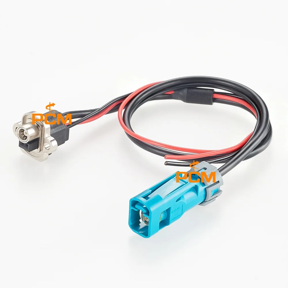 Panel Mount SMB to Waterproof FAKRA Automotive Coaxial Cable  with 2 Power Leads for Dash Cam Rear View Camera Car Video GPS Ant