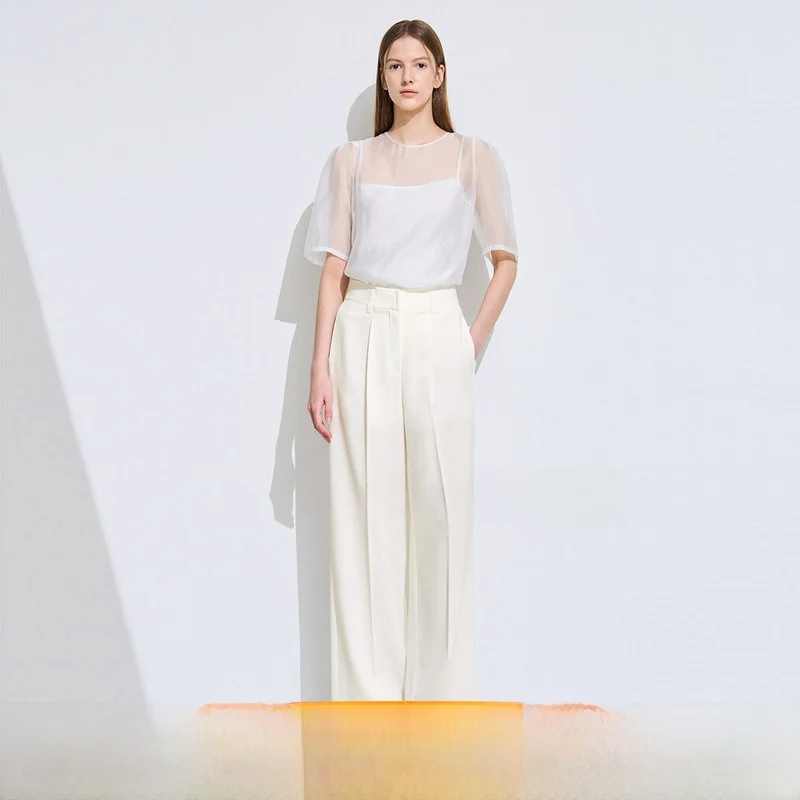 Zoete veelzijdige ronde tweedelige set met ne-split irt Koreaanse Sle Commute Wind ort Sve Ritsontwerp Normale lengte