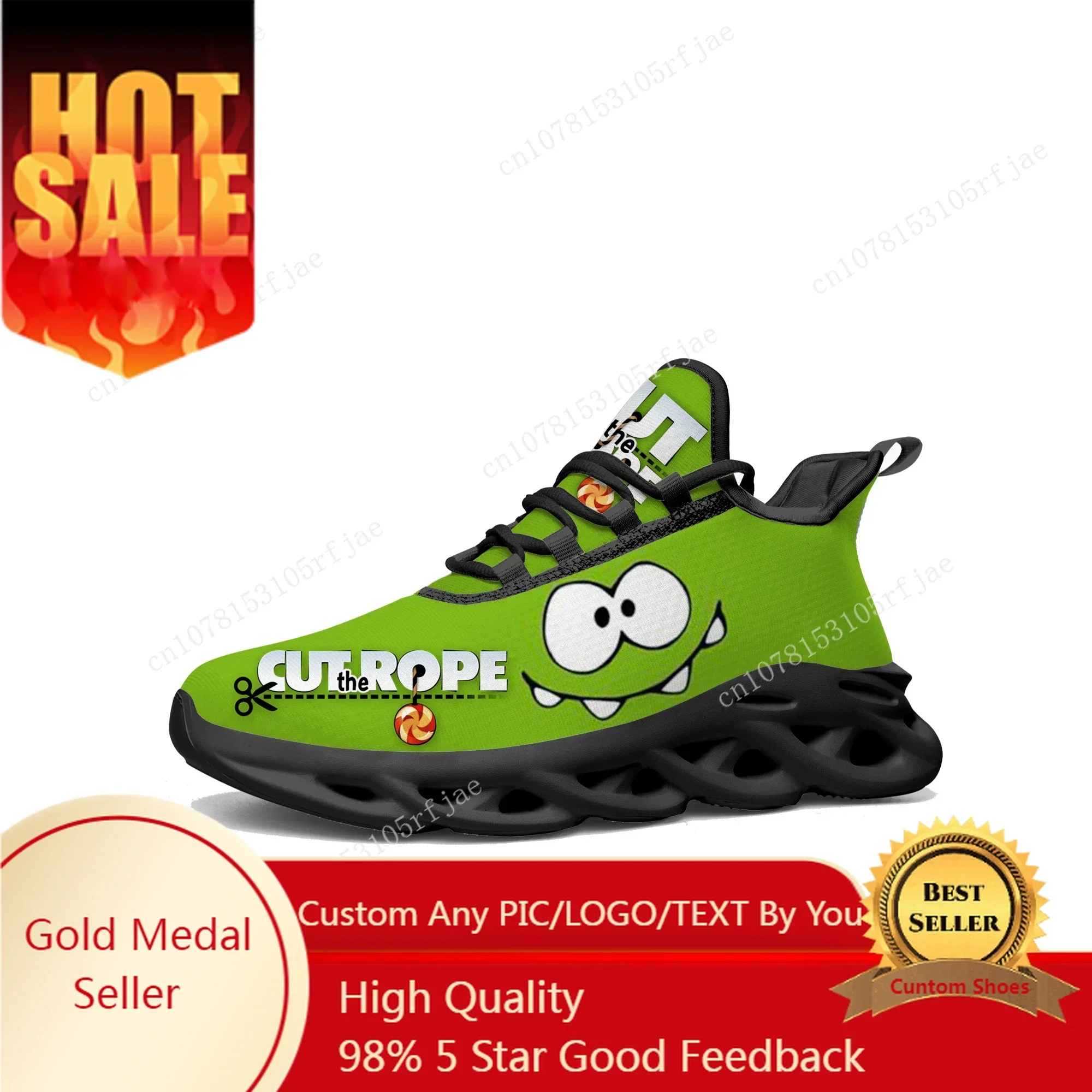 

Cut The Rope Custom Flats Sneakers Cartoon Game Mens Womens Sports Running Shoes Tailor Made Lace Up Shoes