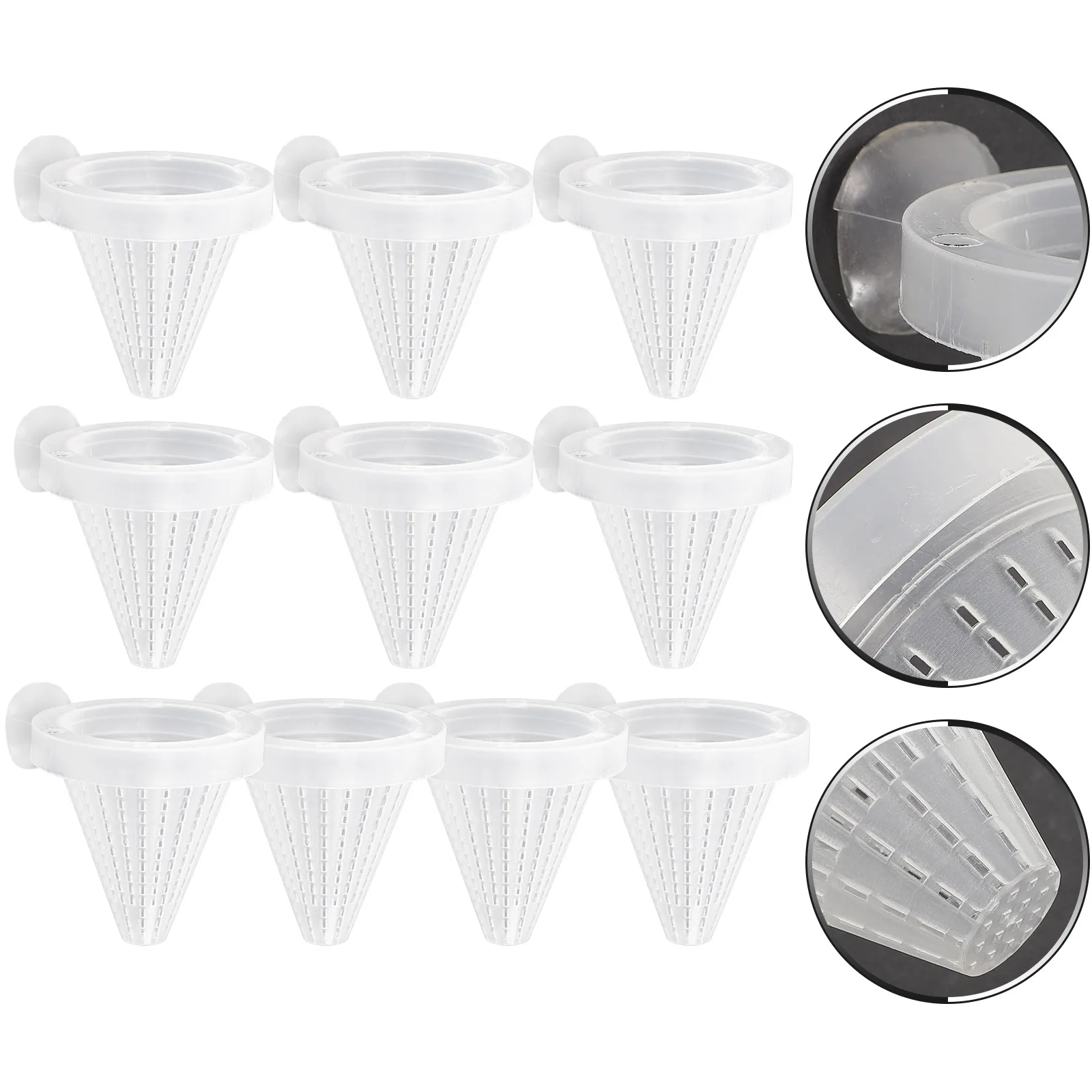 

10pcs With Suction Cup Betta Accessories Aquarium Conical Bloodworm Shrimp Bowl Durable Safe Worm Feeder Tank Cone Fish Bowl