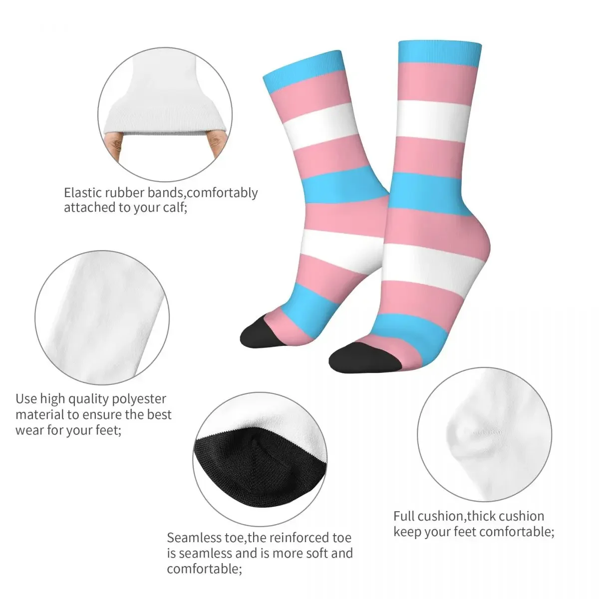 Happy Funny Men's Socks Novelty Transgender Flag Lgbt Pride Sock Boho Rainbow Yaoi Sport Women Sock Spring Summer Autumn Winter