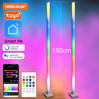 Wiscolor GOVEE TUYA RGB LED Floor Lamp Modern Corner Light,with Music Sync,Support Alexa/Google Home,for Gaming&Living Room