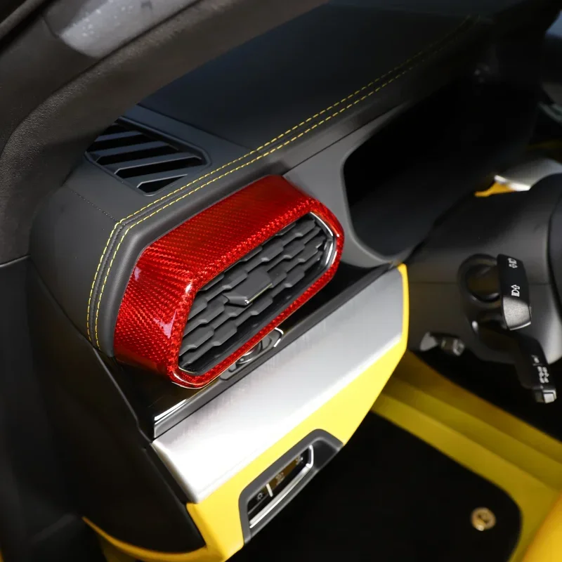 

Для Lamborghini URUS настоящее сухое углеродное волокно 18-2021 приборная панель боковое воздуховыпускное отверстие рамка декоративные наклейки модификация аксессуары