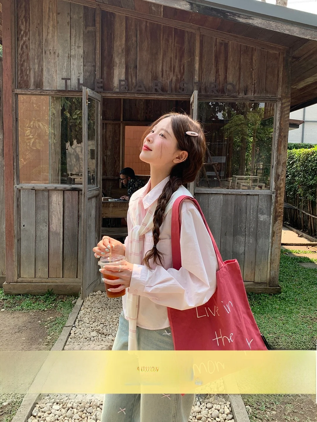 

Loose Casual Striped Shawl Collar Long Sleeve Shirt Korean Style Breathable Cotton Summer Top for Young Women Date Wear