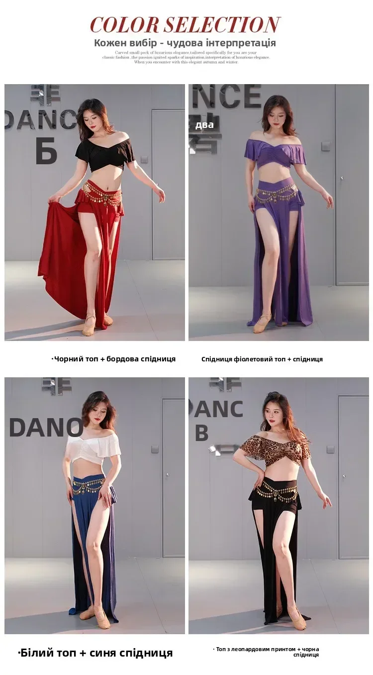 Bauchtanz-Outfit für Damen, sexy langer Rock und Oberteil, Set in Übergröße, Bauchtanz-Trainings- und Auftrittskostüm für Damen – Detail 9