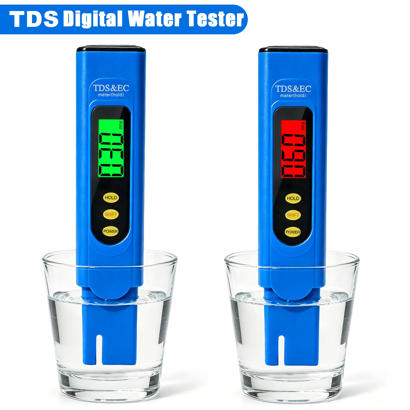 INSOMA TDS Meter 4 IN 1 Digital Water Tester Pen TDS Reading Color Alert Backlit LCD for Aquarium Drinking Water Tap Water