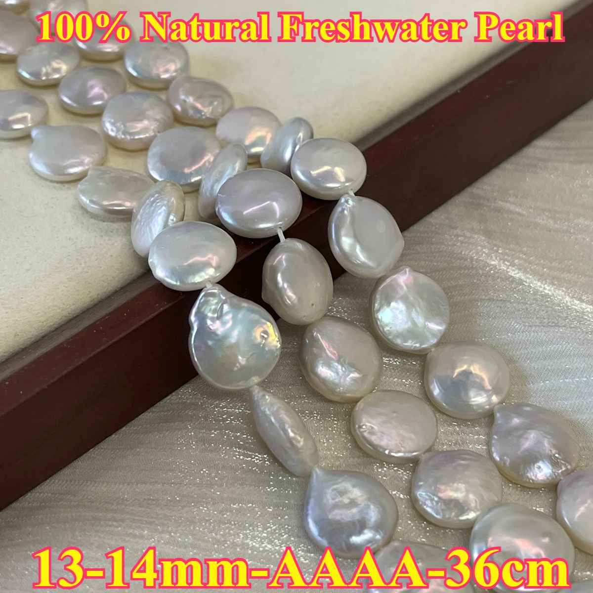 

13-14mm AAAA Natural Freshwater Pearl White Large size Buttons Spacer Bead Jewelry Make DIY Necklace Bracelet Women Gift Wedding