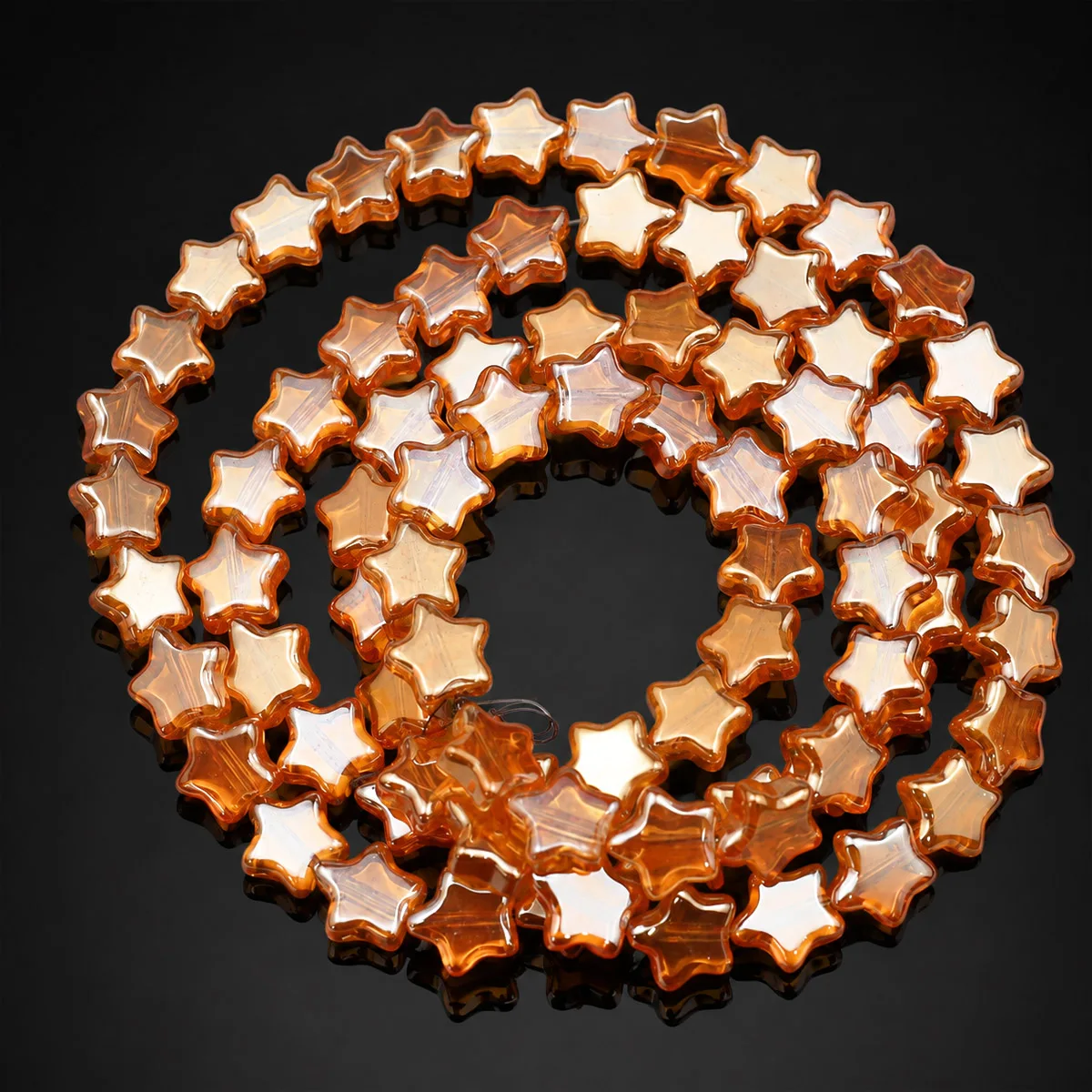 8mm 40/80/120Pcs Amber Golden Star-shaped Crystal Glass Beads for Jewelry Making Bracelet Necklace Keychain DIY Accessories