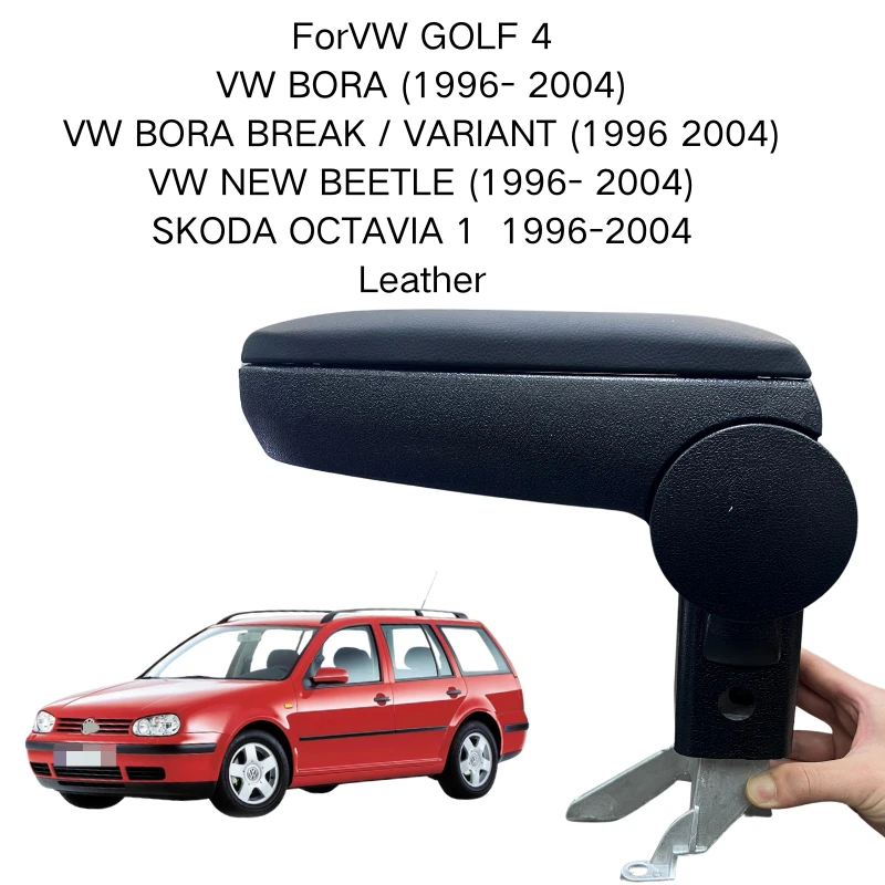 For VW GOLF 4 1997-2006  Armrest Center Console Black Leather Original Fit Car Interior Accessories Replacement Trim Parts