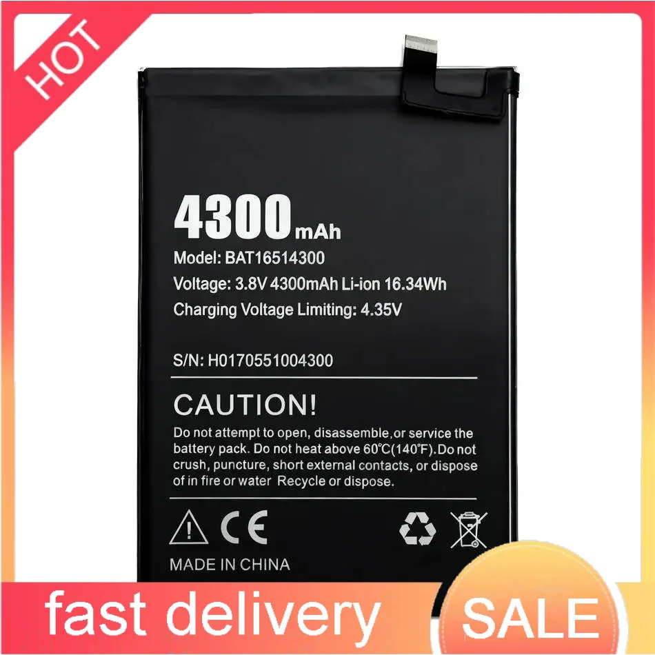 

Для Doogee Y6 Max безопасный аккумулятор для мобильного телефона BAT16514300 4300 мАч