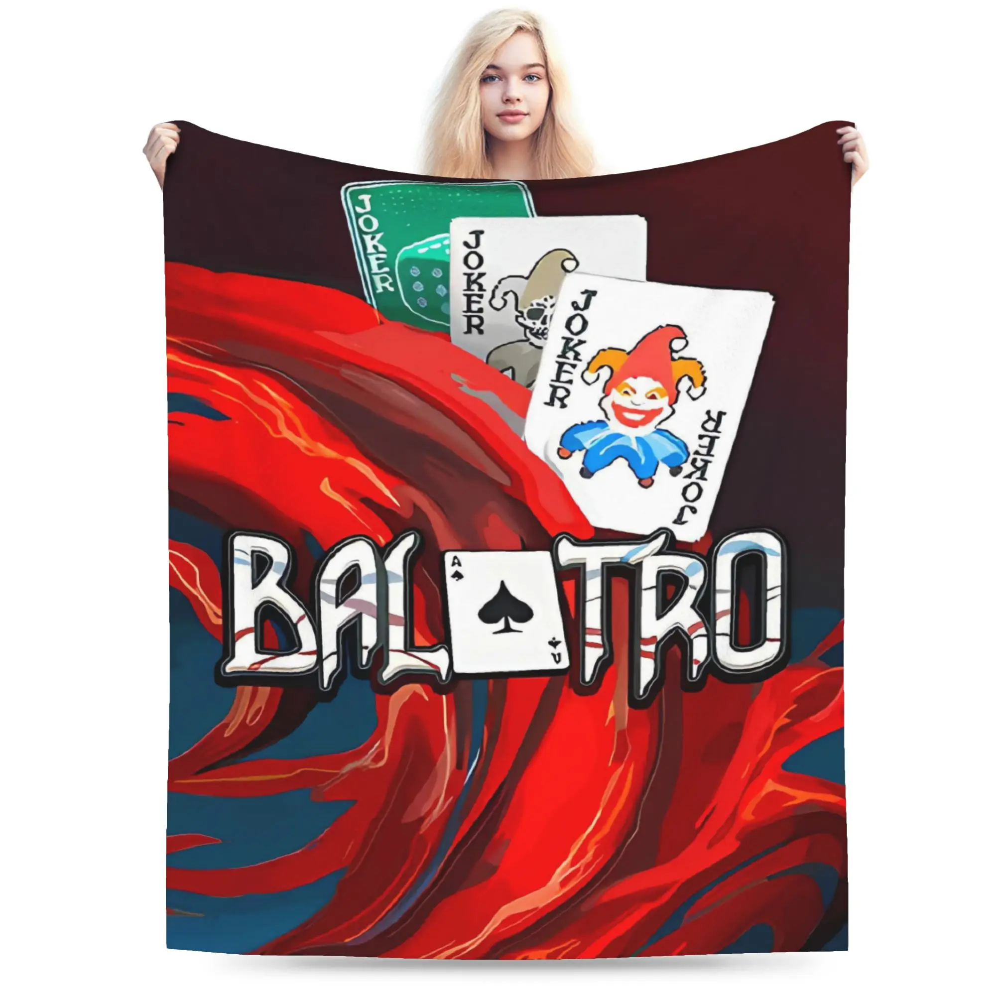 Balatro Game Card Joker Soft Blanket  Camping Plush Throw Blanket Fluffy Couch Chair Flannel Bedspread Sofa Bed Cover