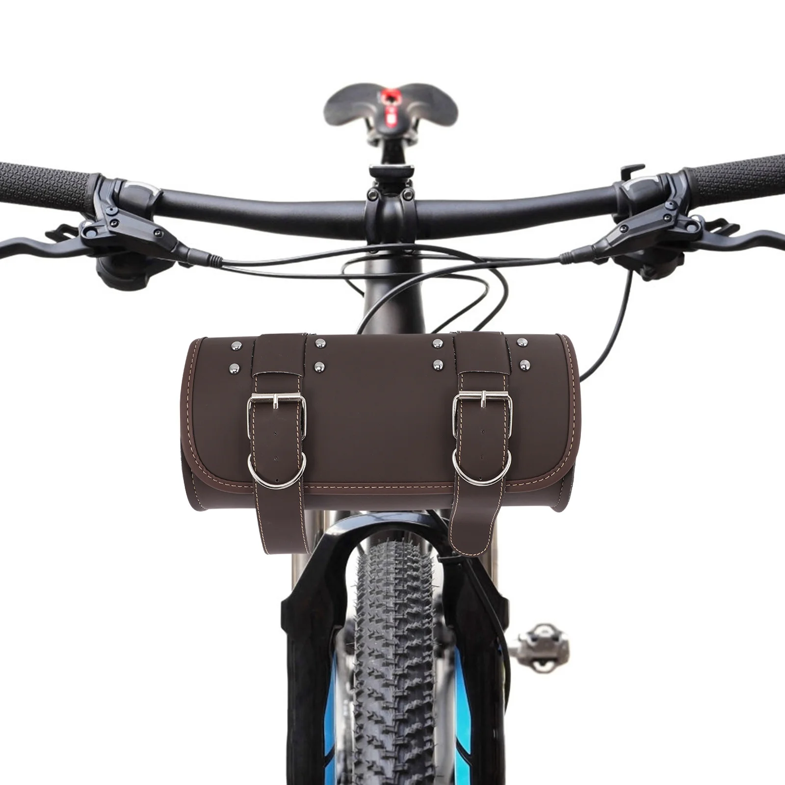 

1pcs Motorcycle Handlebar Pu Waterproof Wear-Resistant Tool Organizer For Long Ride Travel Motorbike Fork Bag