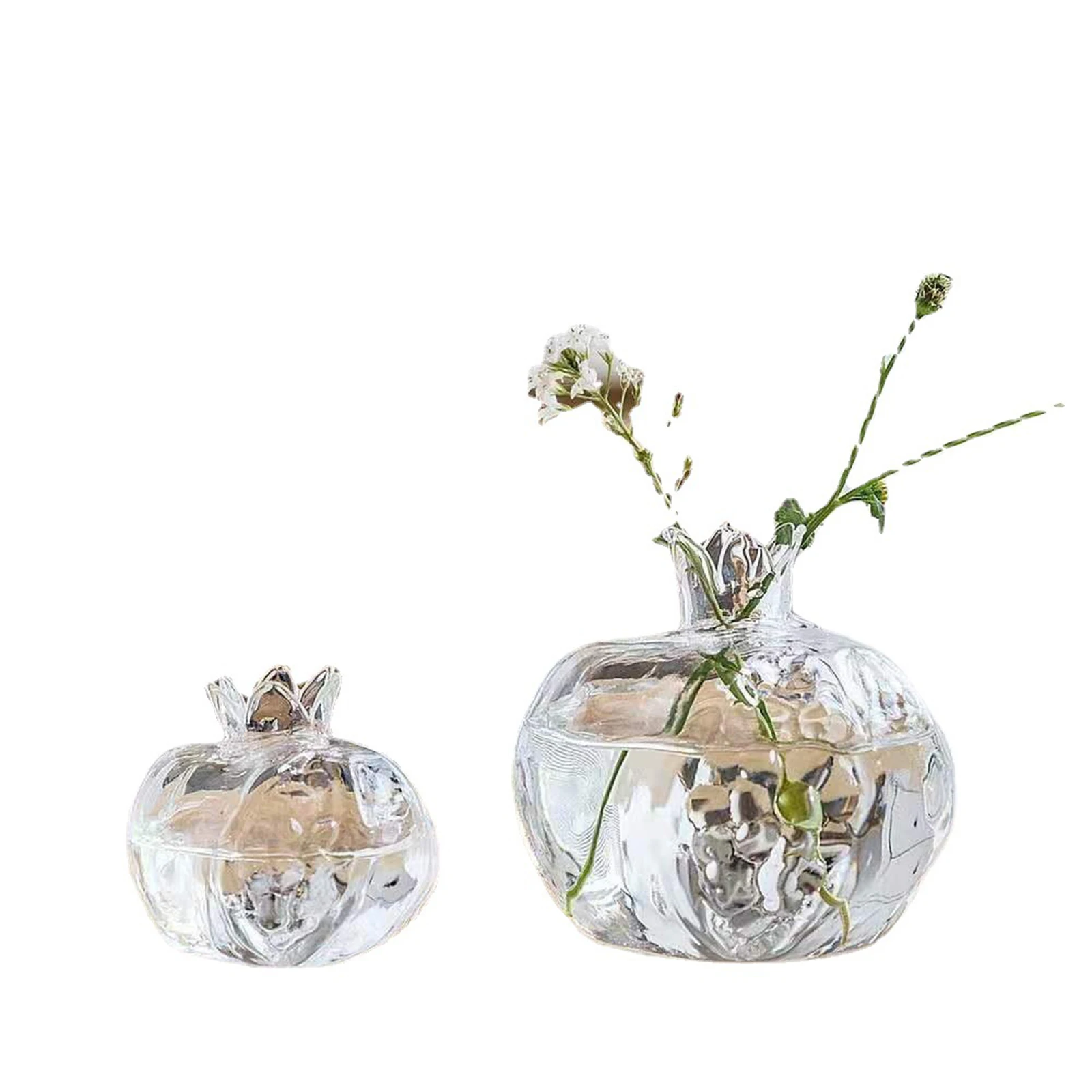Simple Vintage Pomegranate Glass Vase Photo Prop Centerpieces Flowerpot Elegant Art for Desk Wedding Home Garden Decorative