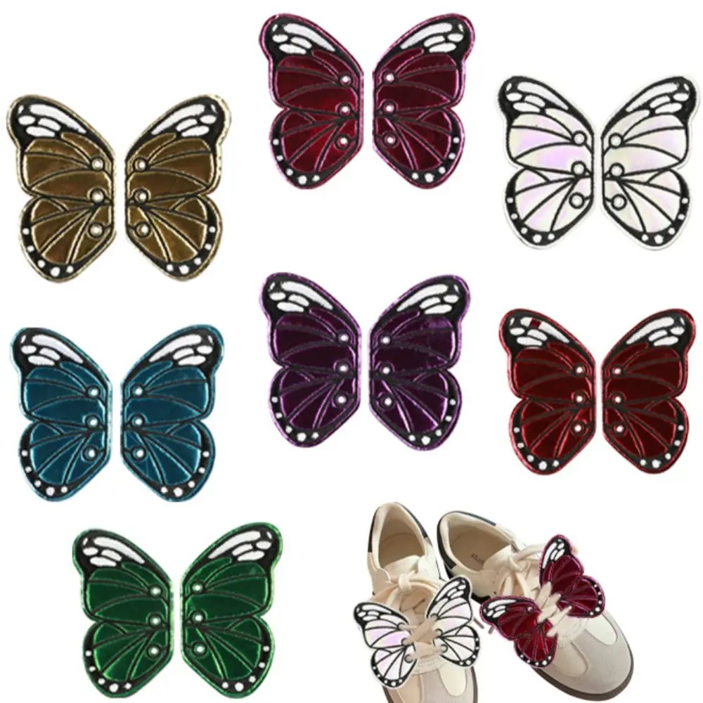 Butterfly Shape Butterfly Wing Charms Multi-Color Detachable DIY Shoe Ornaments Versatile Fabric Shoe Accessories