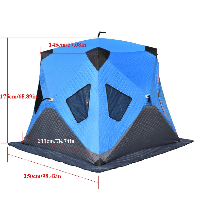 Upgrade 3-4persons Winter Ice Fishing Tent Outdoor Camping Thickened Cotton Warm and Cold Proof Automatic Ultralarge Snow-proof