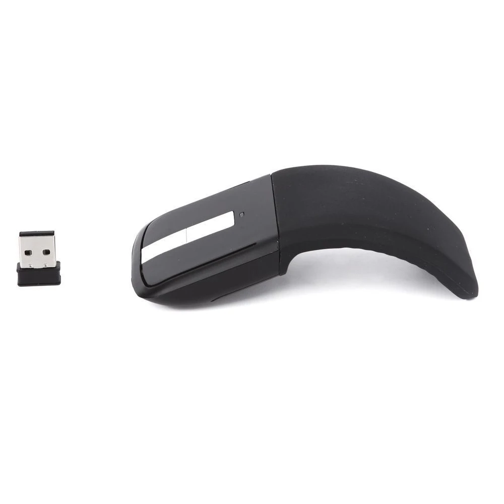 2.4GHz Wireless Mouse USB Receiver Bending Mouse with USB Arc Mouse with Touch Function Folding Optical Mice for PC Laptop