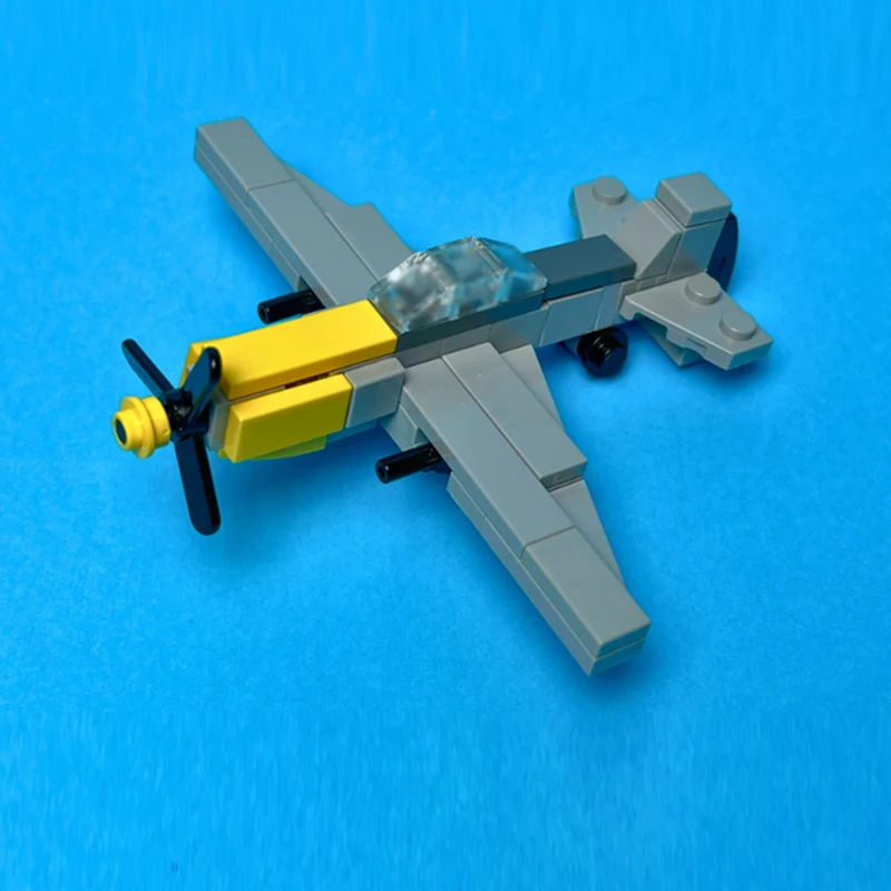 qwert P-51 Mustang Military Fighter Jets Model MOC Building Bricks War Equipment Modular Technology Gift Holiday Children Toy