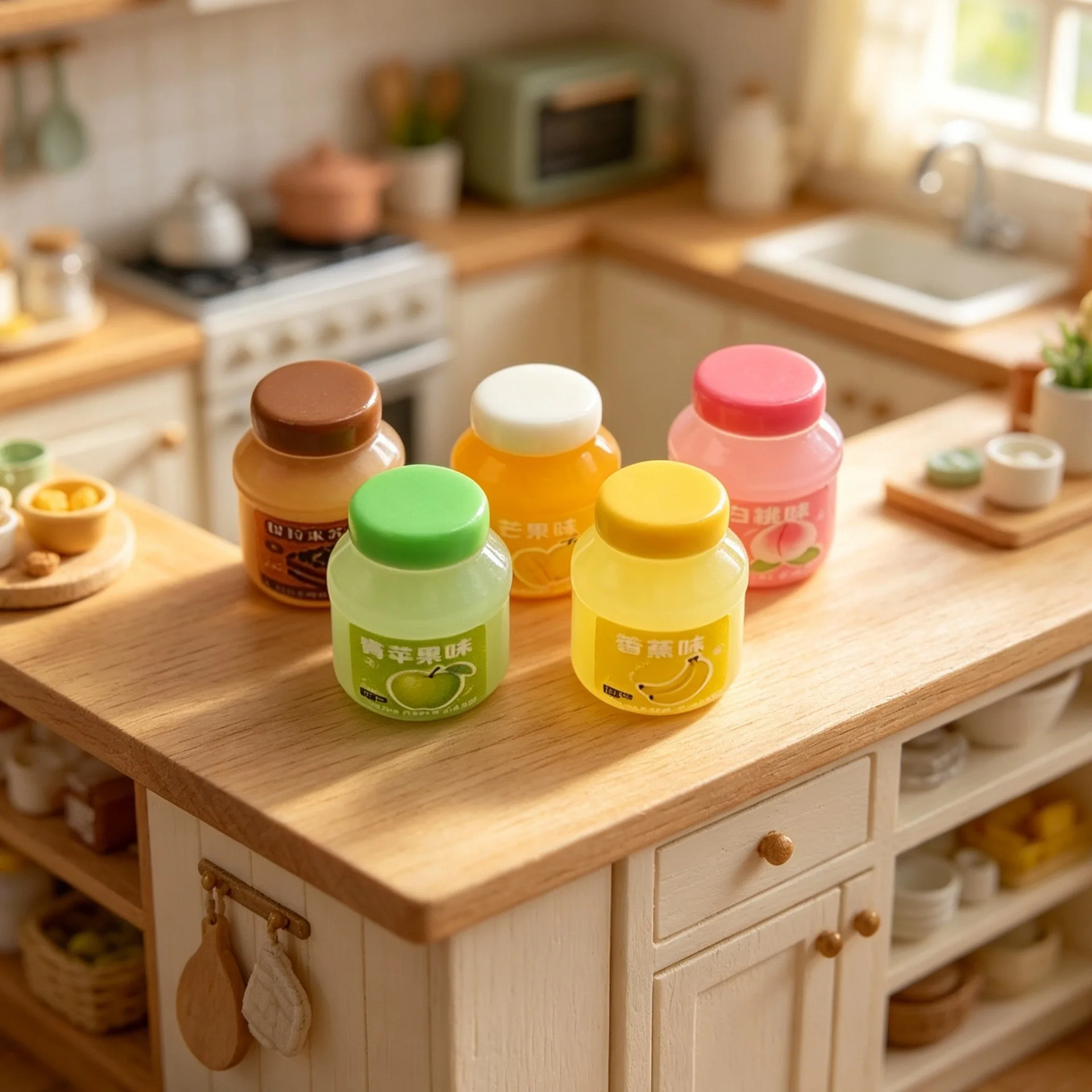 20pcs Kawaii Mini Simulation Fruit Juice Resin Cabochon Figurines  Miniatures For Home Decoration Accessories Dollhouse