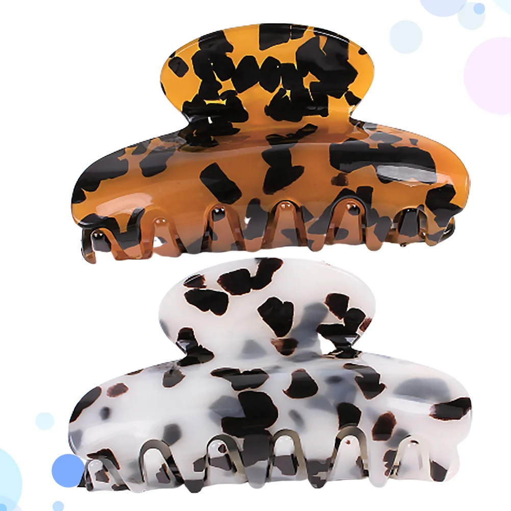 

2 шт., большая заколка для волос, акриловый мраморный узор, гладкий аксессуар для укладки, кофейно-белые заколки для волос, заколки для девочек