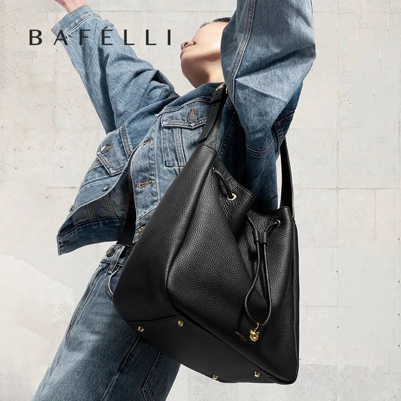 BAFELLI WOMEN'S NEW BAGS LUXURY FASHION LEATHER HANDBAGS STYLISH 2025 HIGH QUALITY DESIGNER BRAND CAPACITY LADIES SHOULDER PURSE