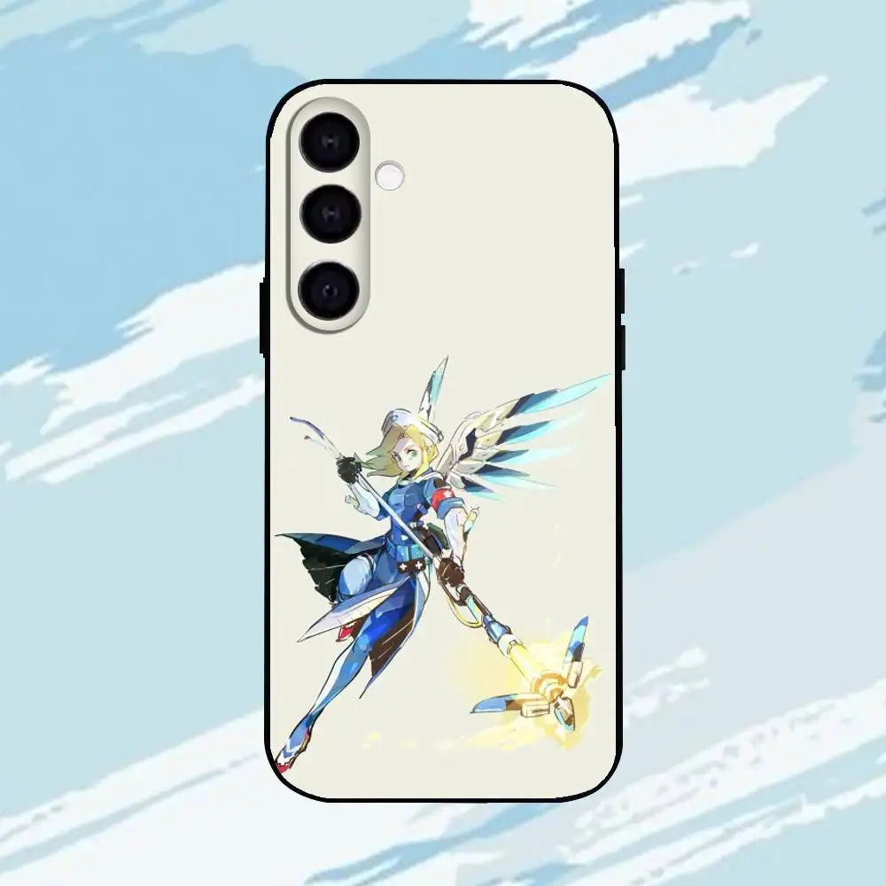 لعبة O-Overwatch حافظة هاتف شل سوداء لهاتف سامسونج جالاكسي A73، A72، A71، A70، A53، A52، A51، أخرى غلاف أسود ناعم #6