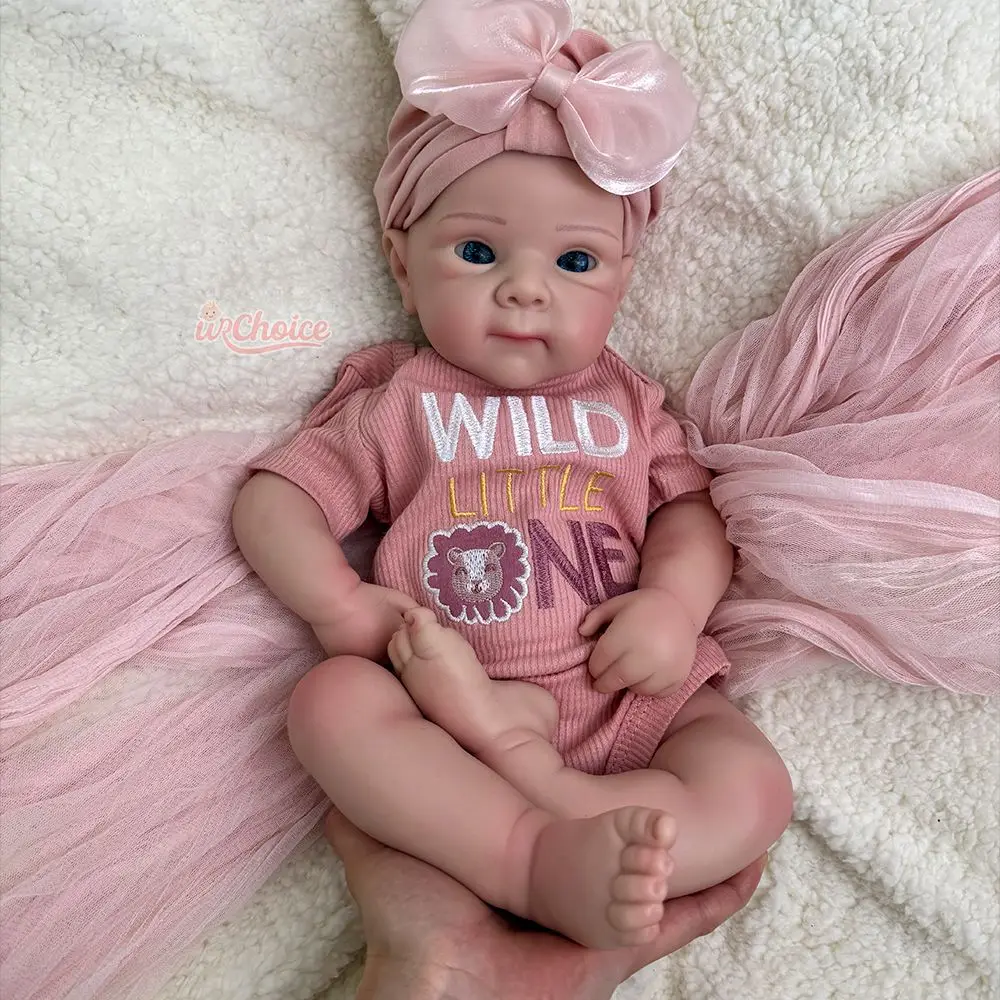 19 polegadas corpo inteiro macio impermeável silicone renascido bebê menina realista ponderado veias visíveis boneca presente de Natal boneca do colecionador