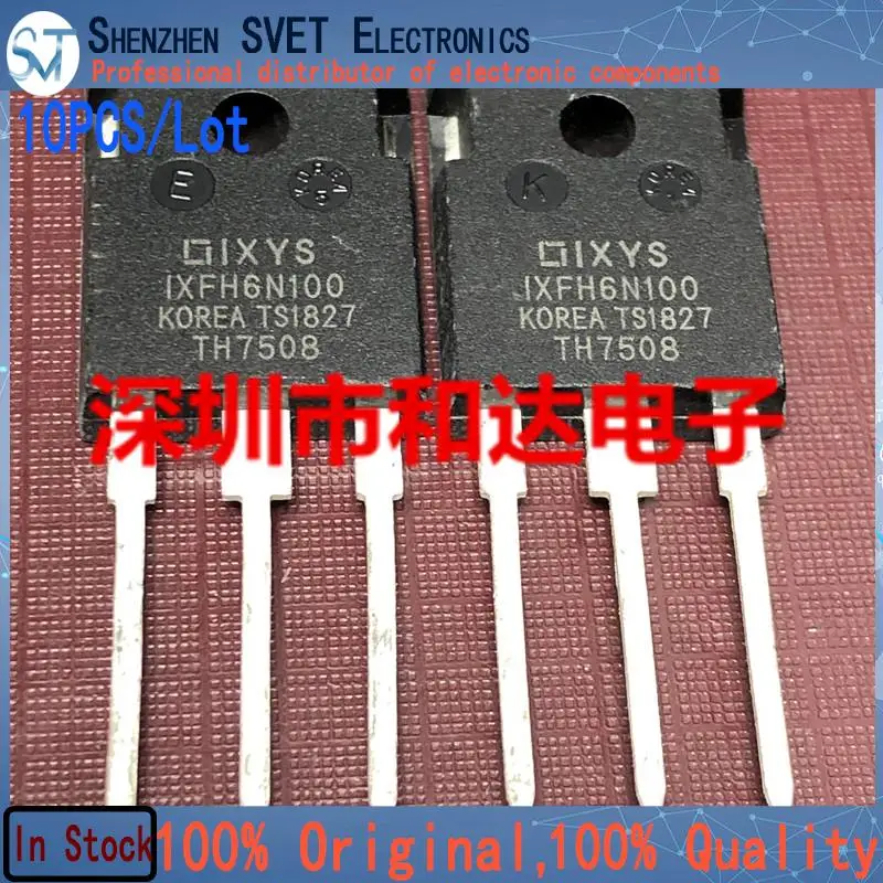 10PCS/Lot IXFH6N100  MOS TO-247 1000V 6A New Imported Original 100%Test In Stock Fast Ship