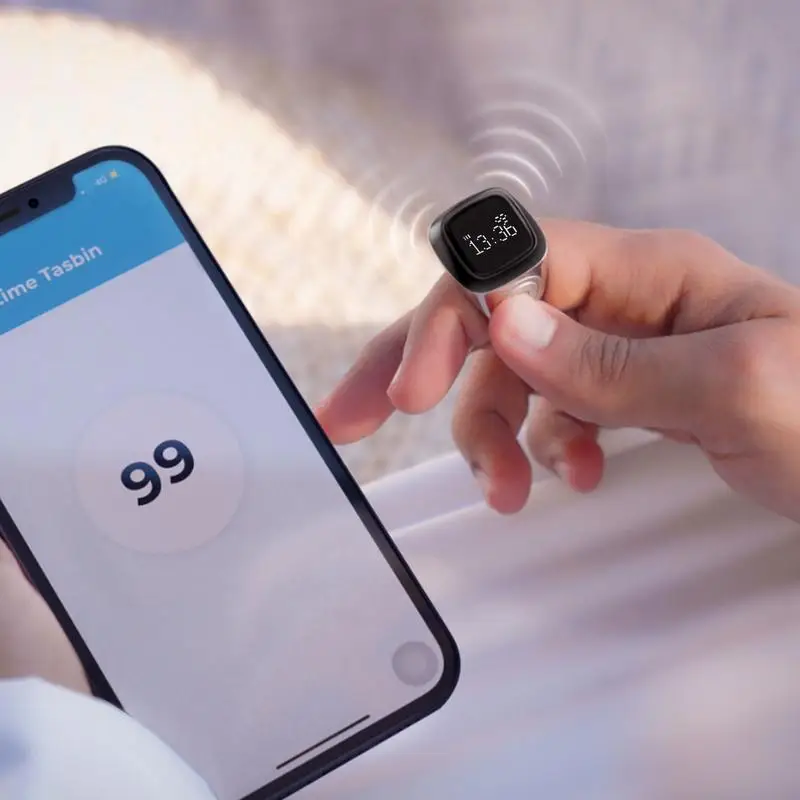 خاتم ذكي للمسلم مقاوم للماء ، عداد عد تسبيح ، تذكير وقت الصلاة ، حلقة رقمية بتسبيح BT ، جديد