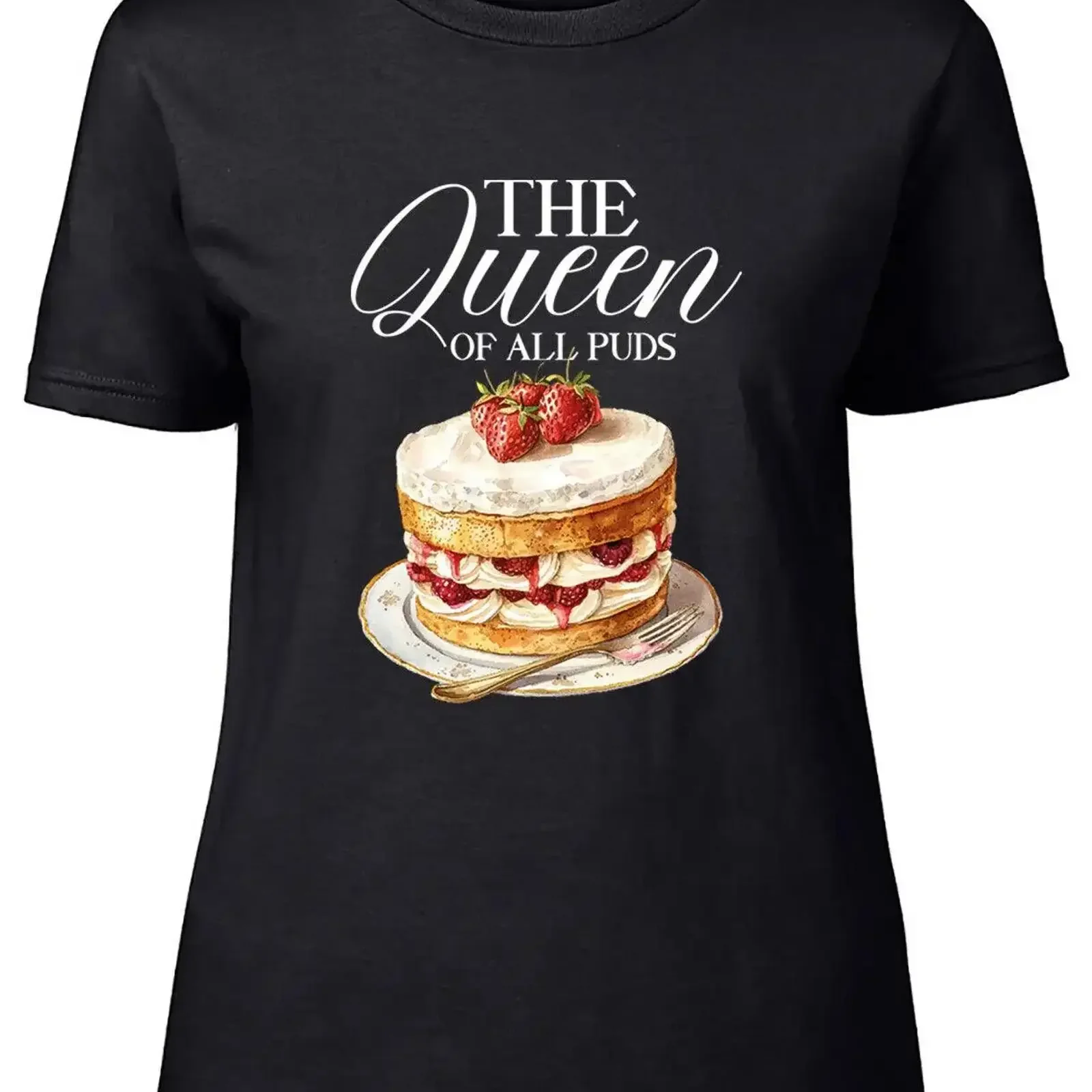 

Женская футболка Victoria Sponge Cake The Queen of All Puds, женская винтажная стираная универсальная дизайнерская одежда, дышащая стильная одежда